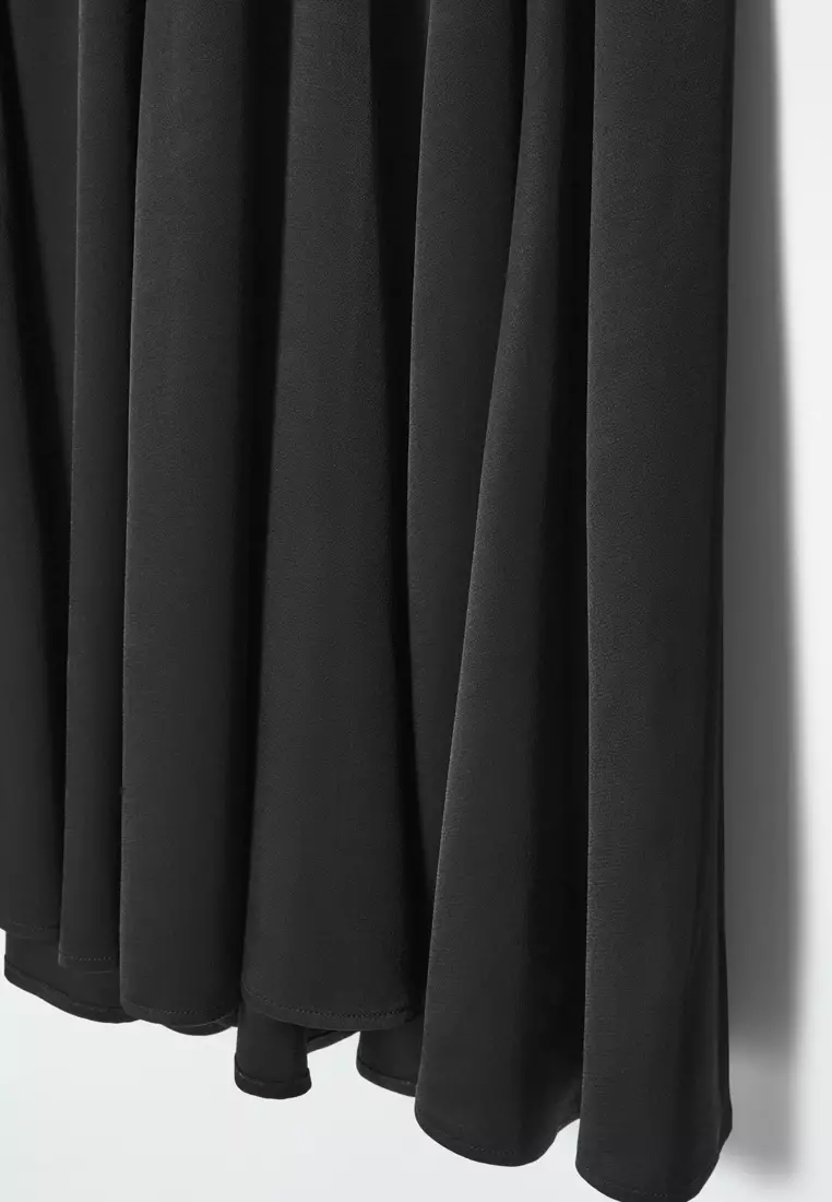 Asymmetric Twist-Panel Midi Dress