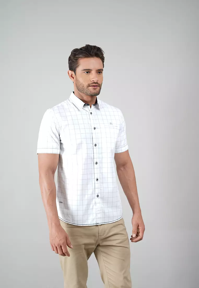 LGS - Slim Fit - Kemeja Kotak Pria - Casual Shirt - Squaro Collection - Mukti - Motif - JSH