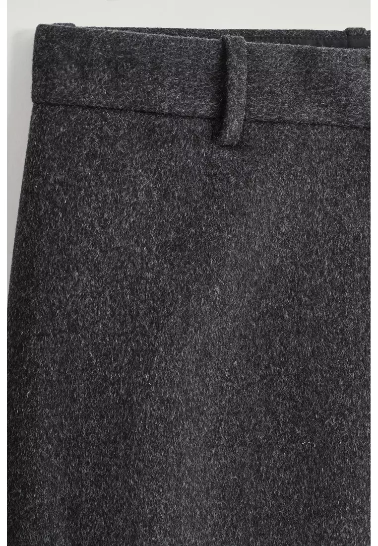 SPLIT WOOL WIDE-LEG TROUSERS