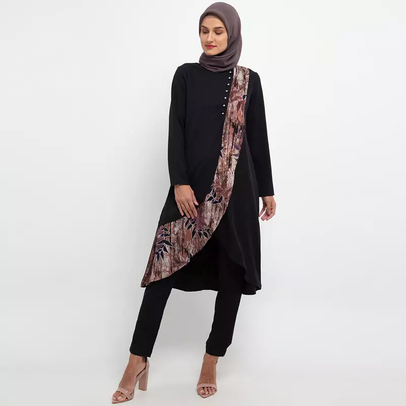 Tami Tunic In Brown Leaf Print