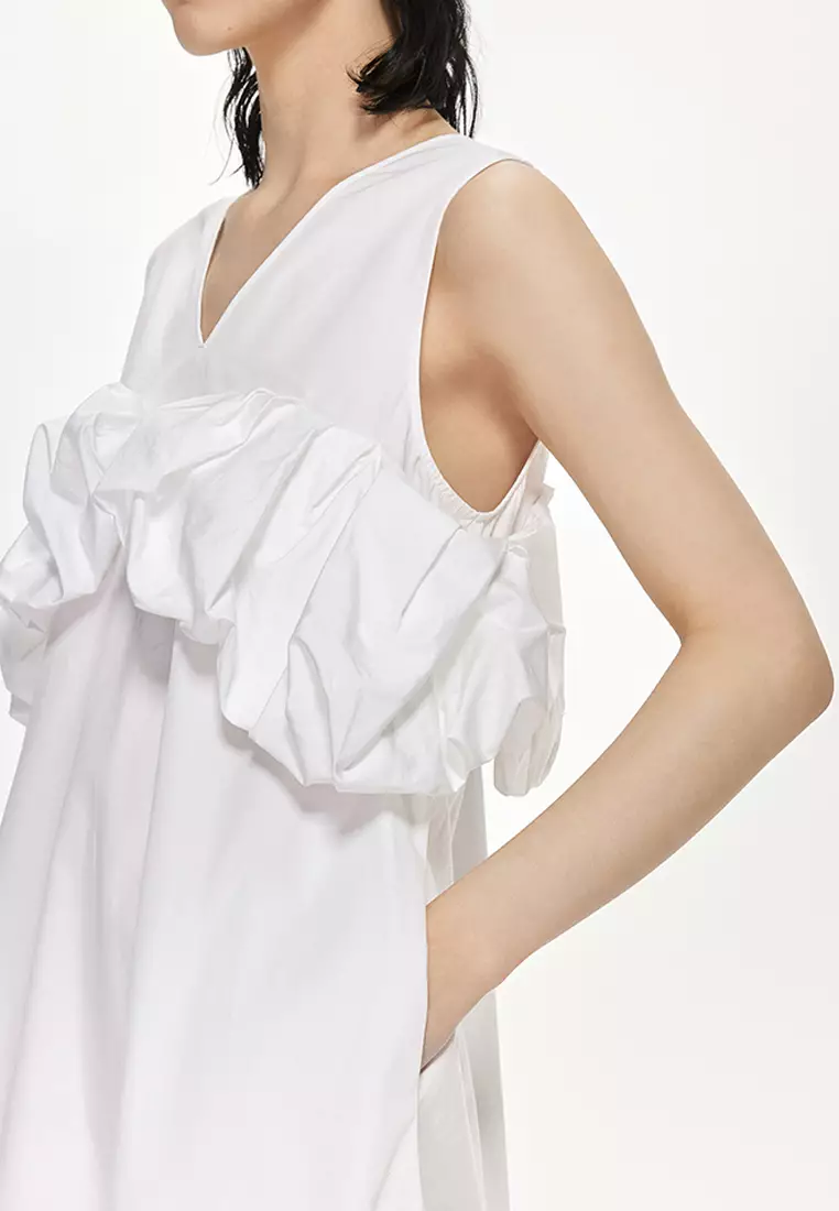 Poplin A-Line Elegant Sleeveless Dress