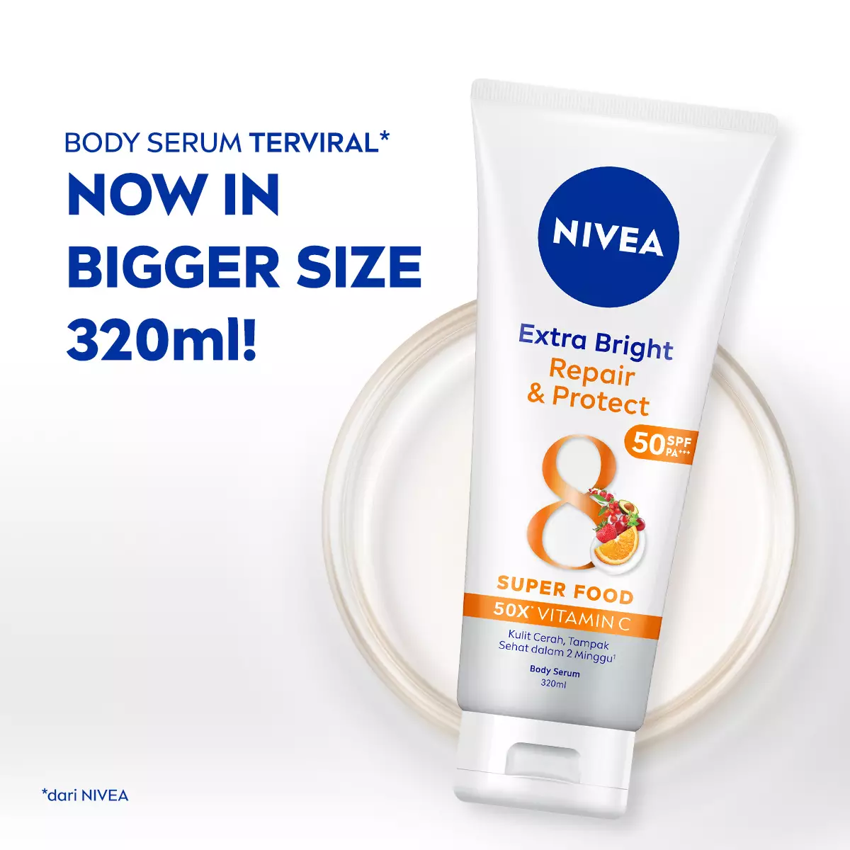 NIVEA Extra Bright Repair & Protect SPF50 Body Serum 320ml