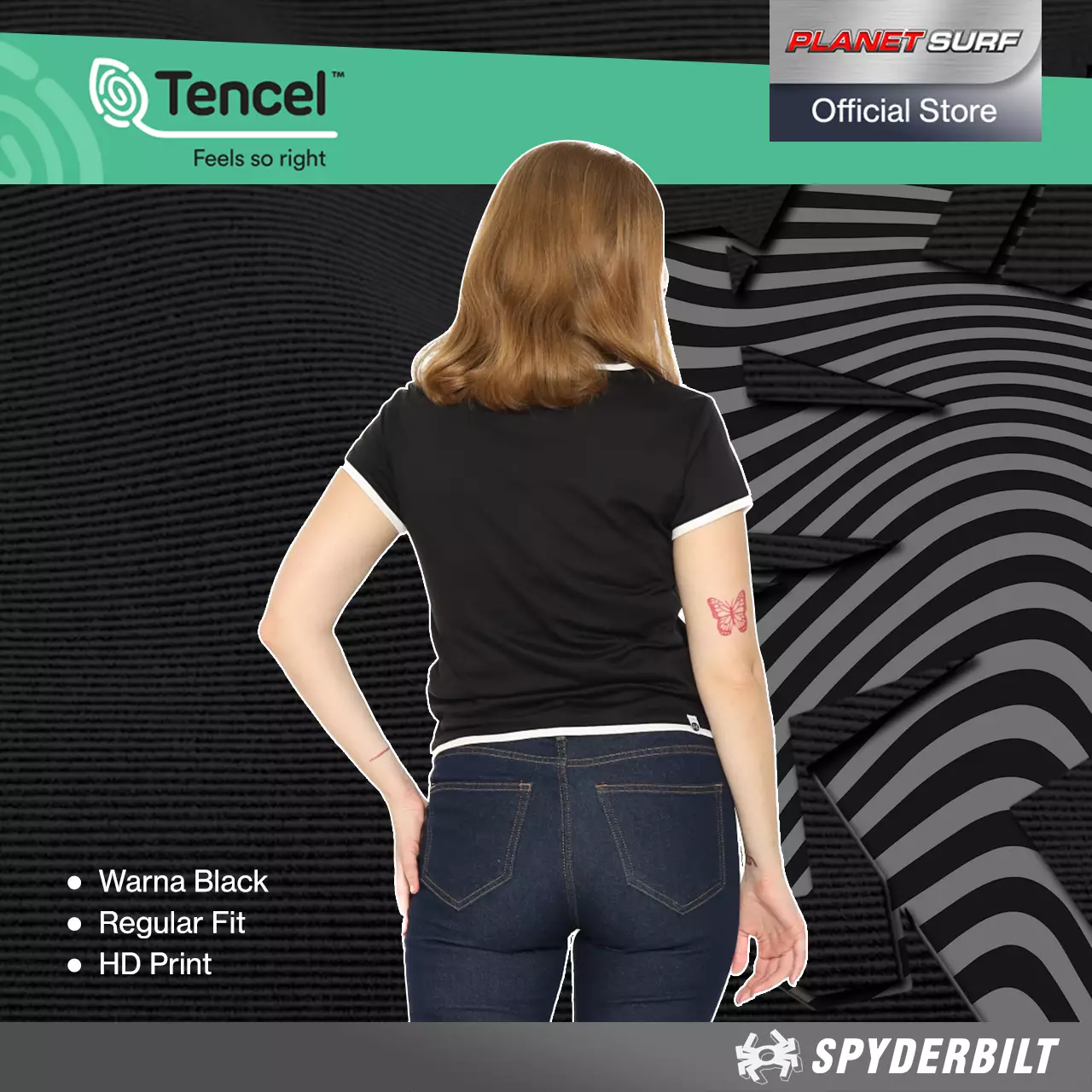 Spyderbilt Kaos Lengan Pendek Wanita Channie Tencel Ladies Tee Planet Surf