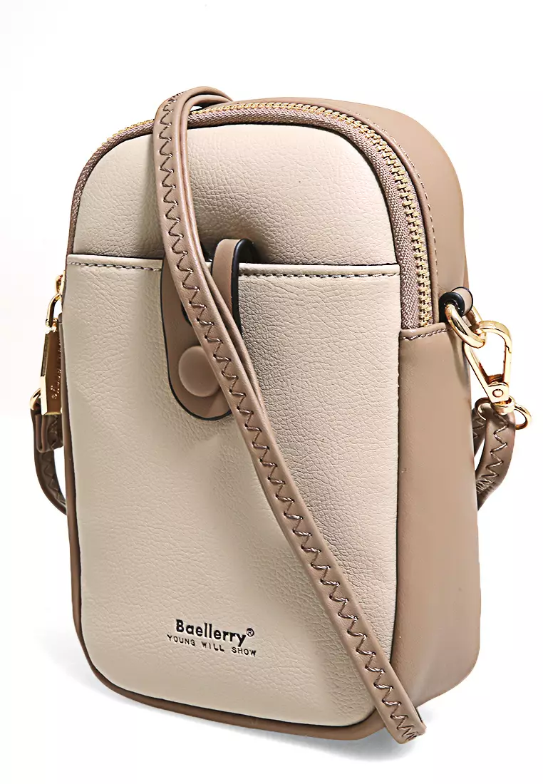 Sling Bag Tas Selempang Handphone Wanita Uniqe Design Large Compartment Material Leather ORIGINAL