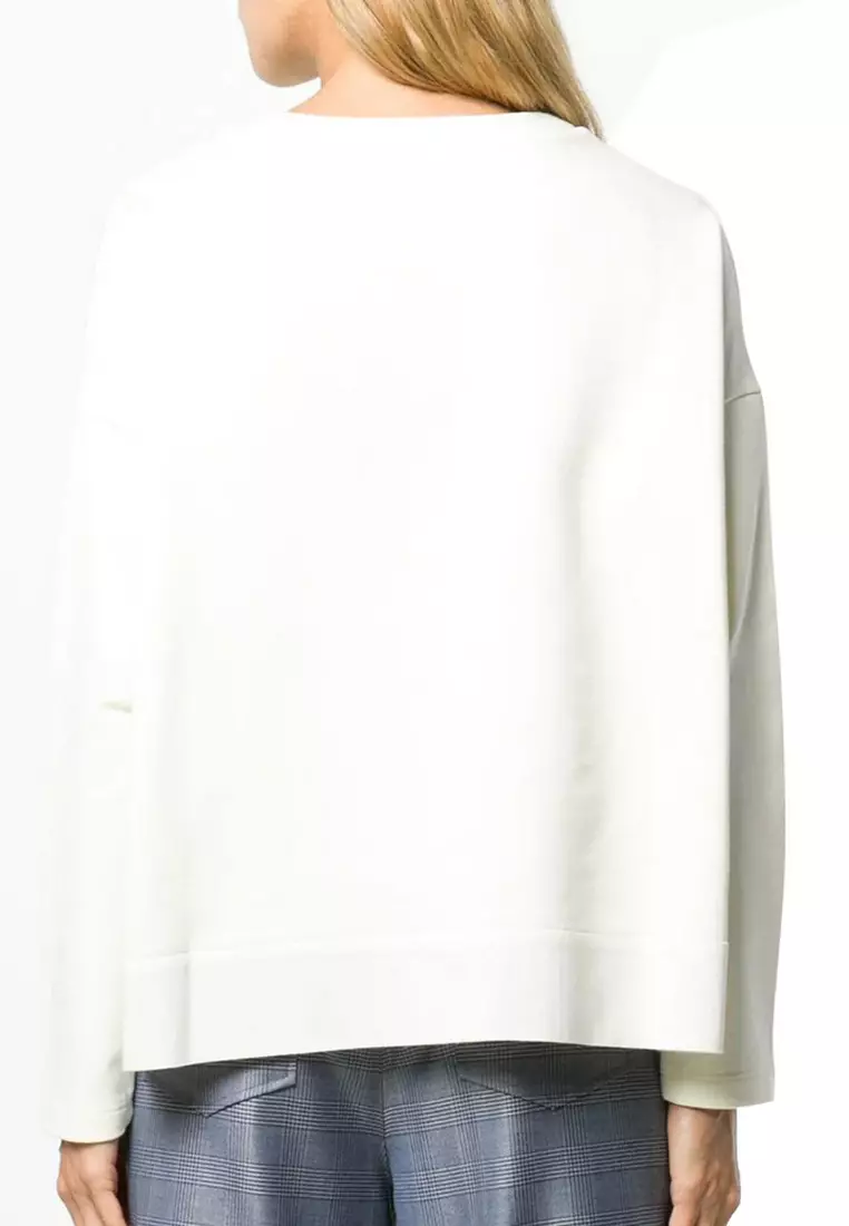 Moncler Logo Patch Sweatshirt in White