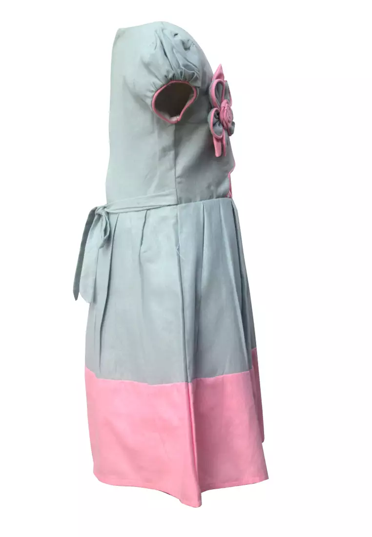 Two Mix Dress Anak Fashion Usia 1-12 tahun 4128 Tosca