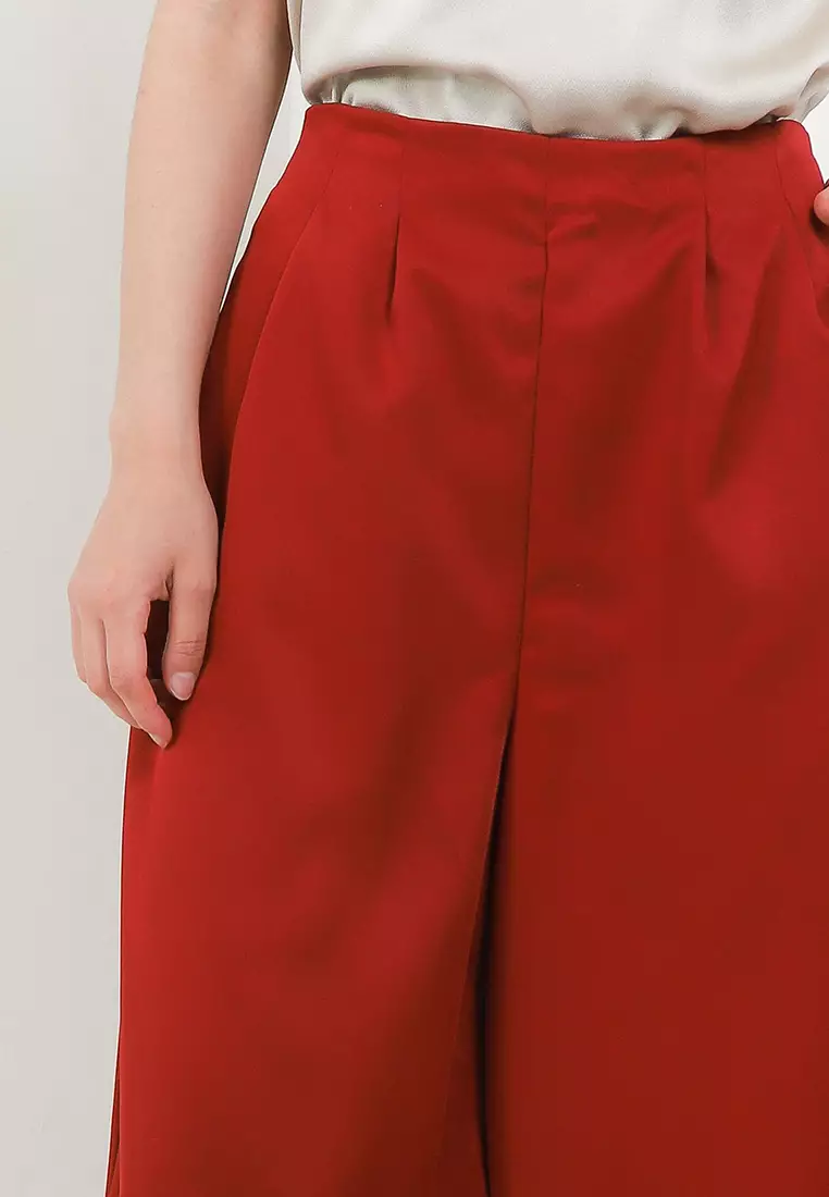 Gathered Waist Wide Leg Pants