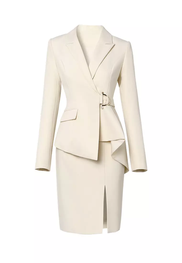 Niche irregular skirt suit A021926