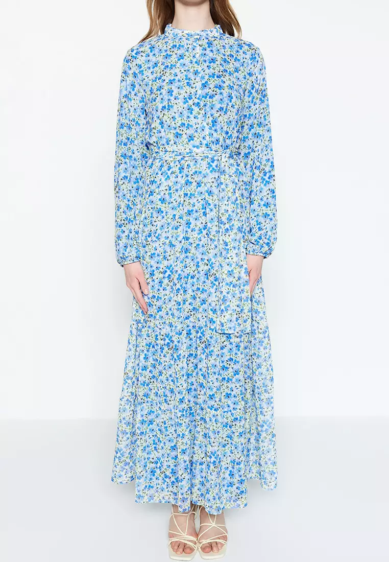 Floral Chiffon Maxi Dress
