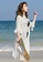 LYCKA white BC1031 Lady Beachwear Long Breezy Beach Cover-up White 41485US0F9C182GS_3