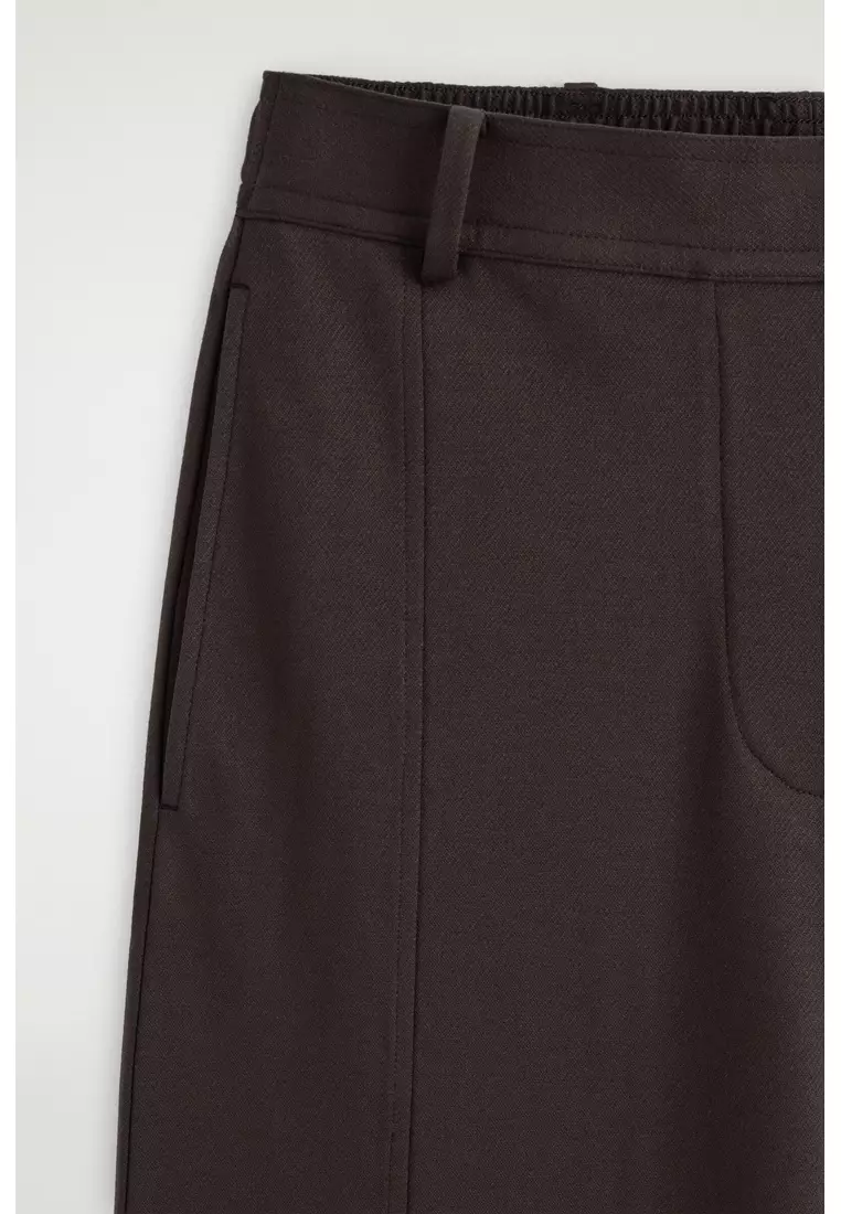 TWILL-JERSEY STRAIGHT-LEG CULOTTES