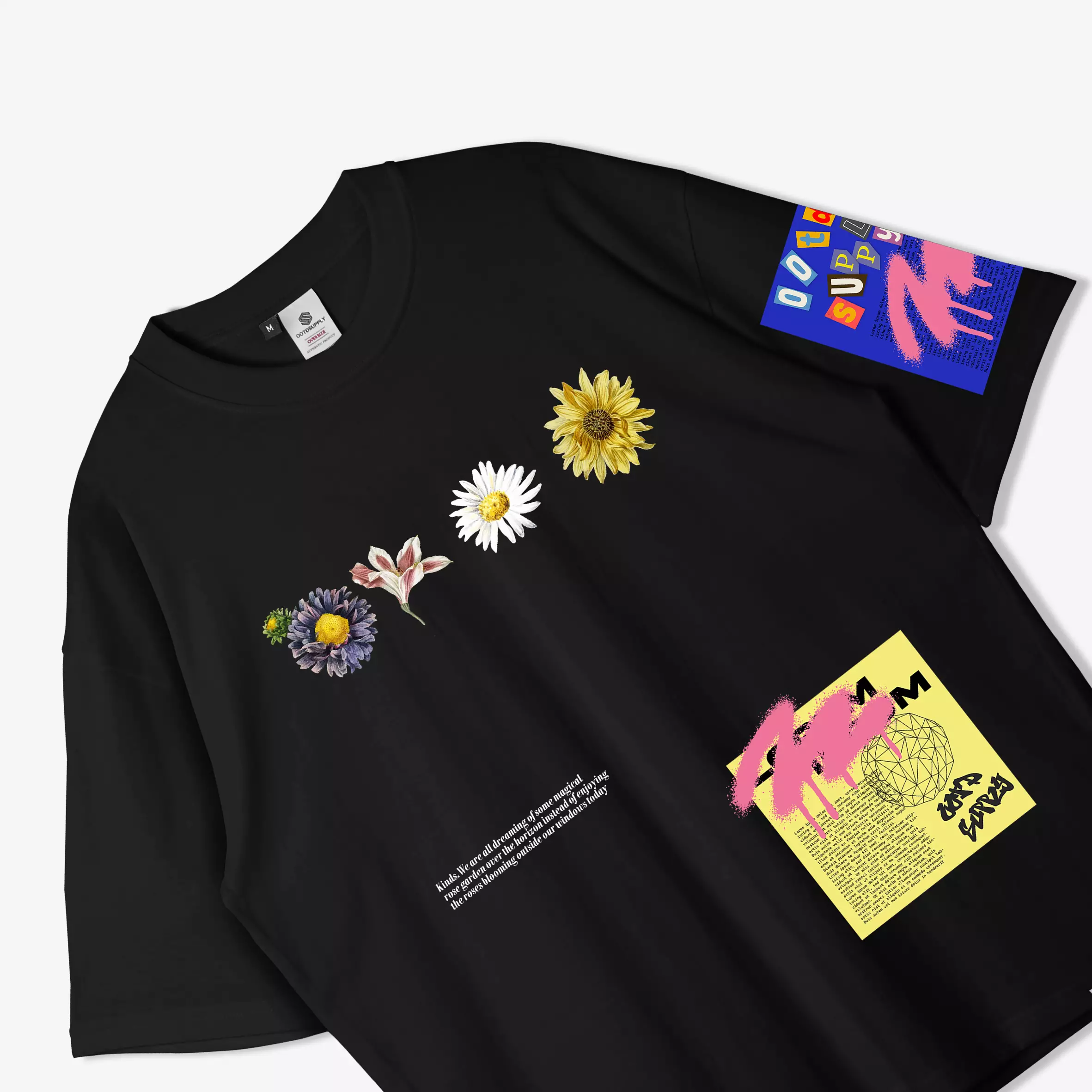 OOTDSUPPLY Oversized Tshirt All Kinds Dark Grey & Black l Kaos Oversize Pria dan Wanita OVZ150