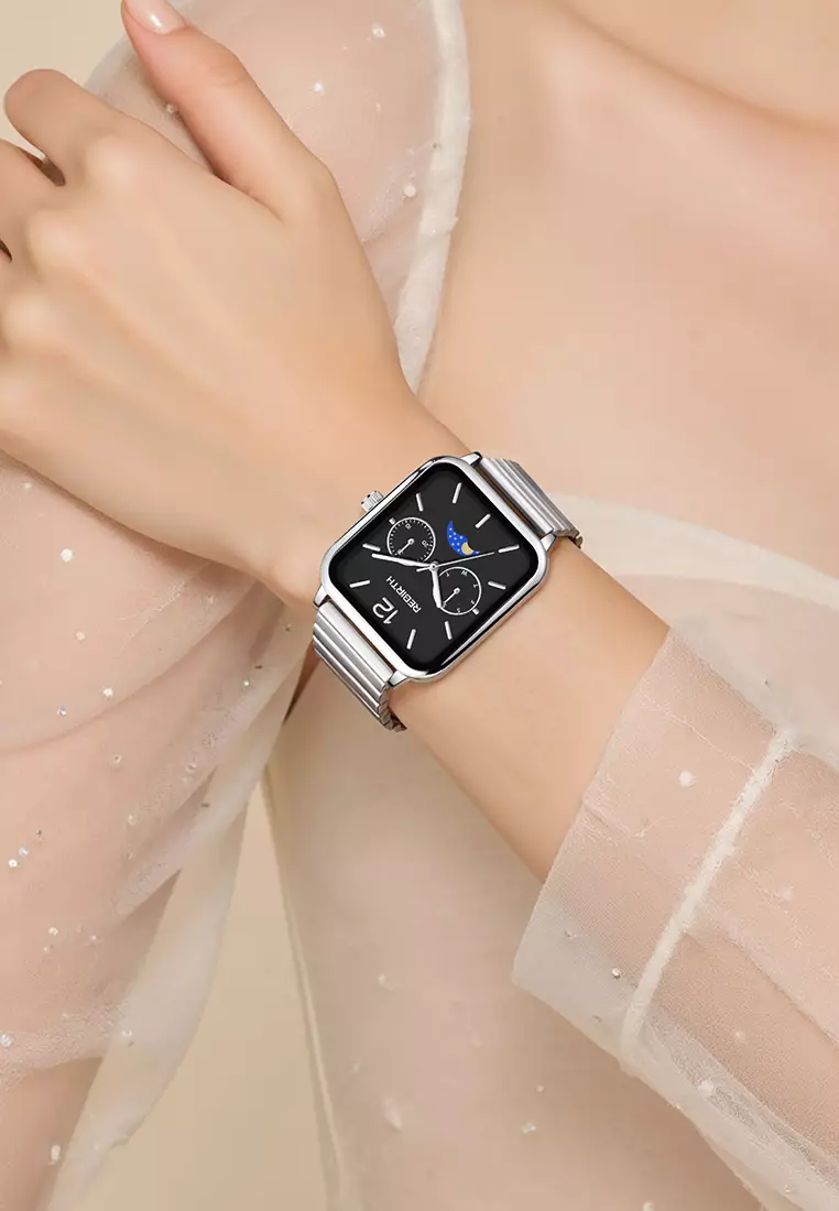 Jam Tangan Wanita Elegan Mewah Casual Anti Air Original Kekinian Tali Stainless Steel Jam Tangan Cewek black