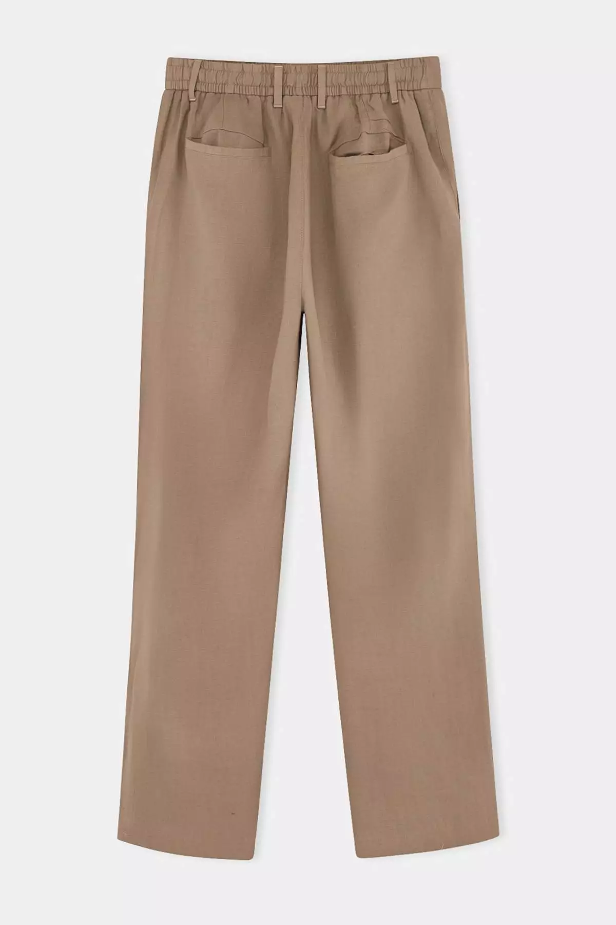 Mink 100% Linen Elastic Waist Regular Waist Men'S Trousers Tmnss26Pl00026