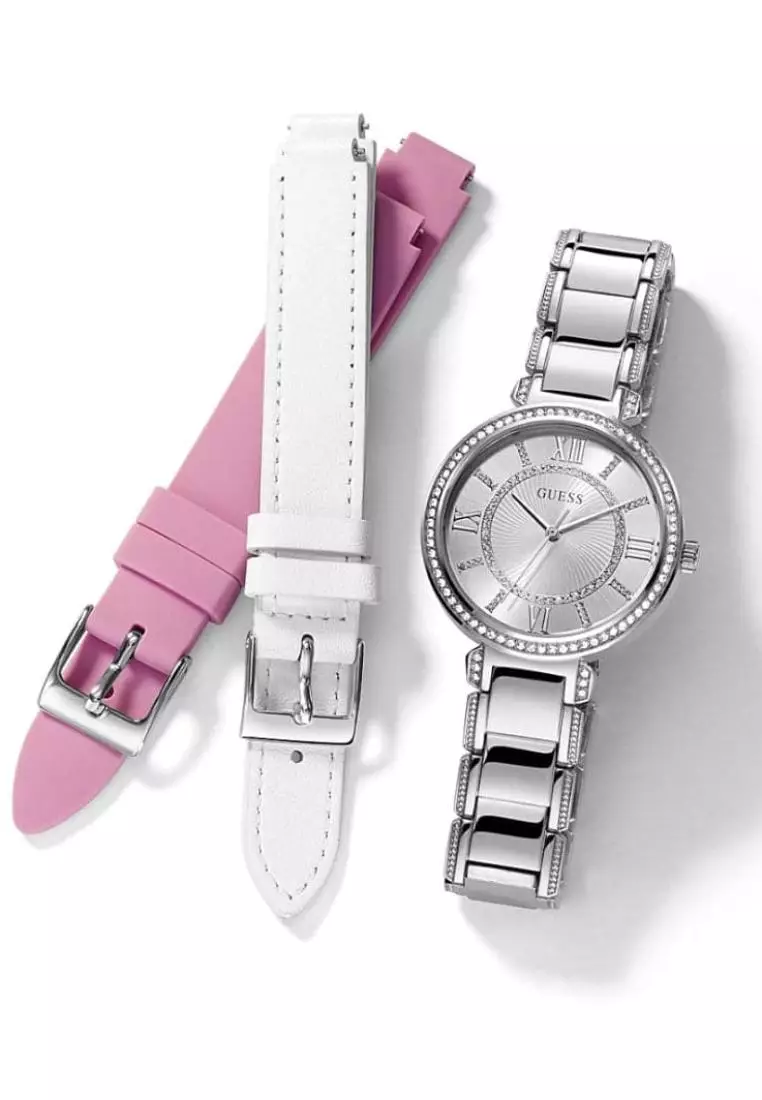 Guess Silver Dial Stainless Steel Strap Women Watch GW0588L2