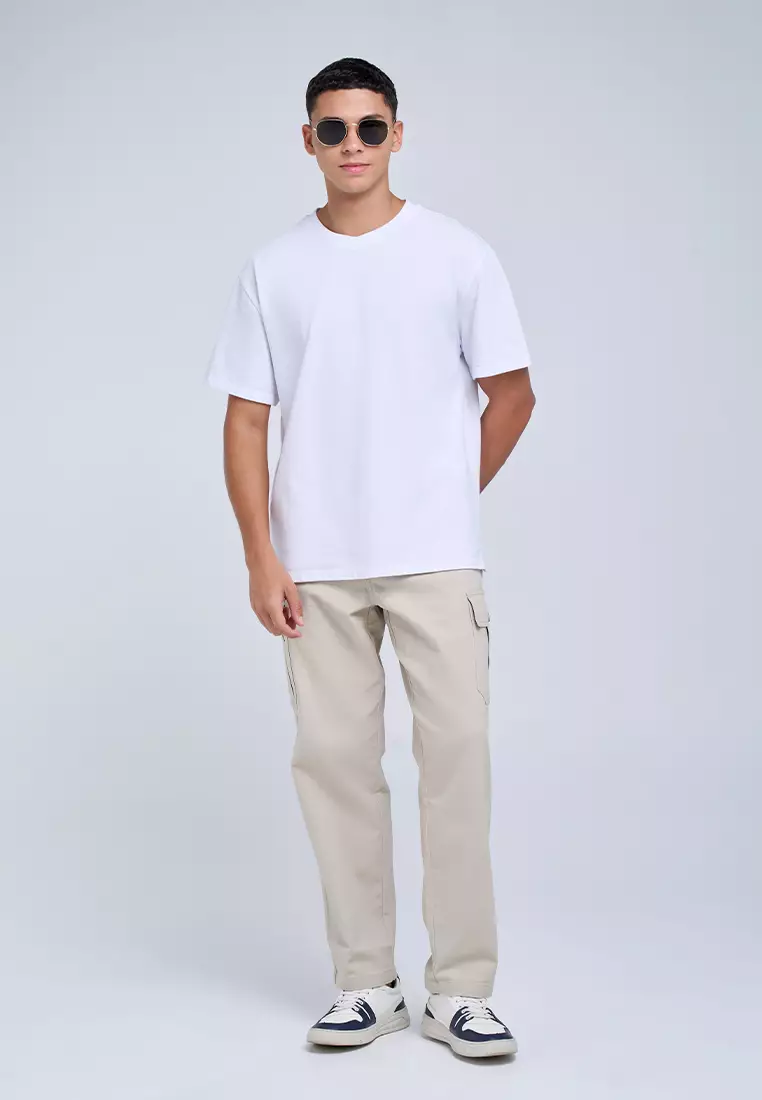 MANZONE - Kaos Dobby Pique Lengan Pendek Pria Maqna 5 Relaxed Fit - White Colour White