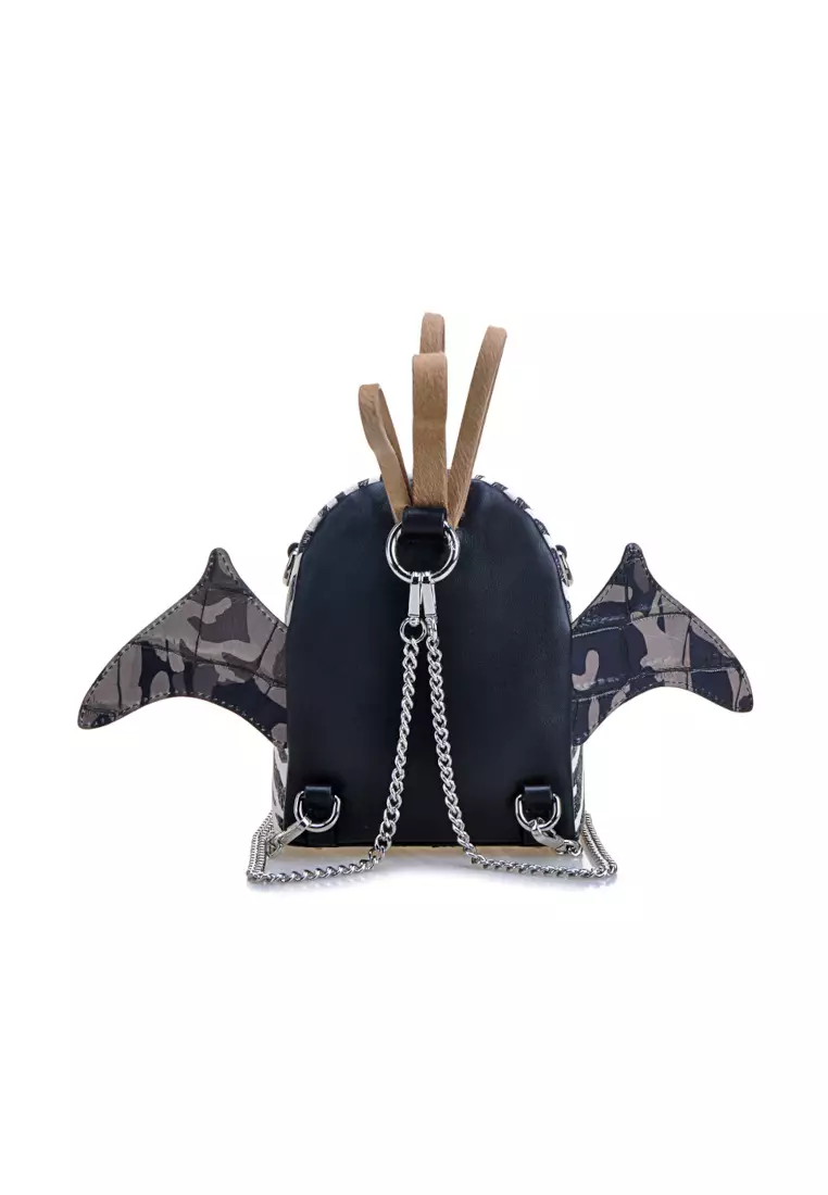 Buy FION FION Little Mons Jacquard with Leather Backpack 2025 Online ...