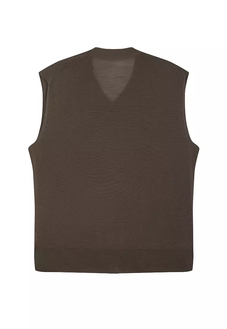 Machine-Washable 109% Wool Knit Vest