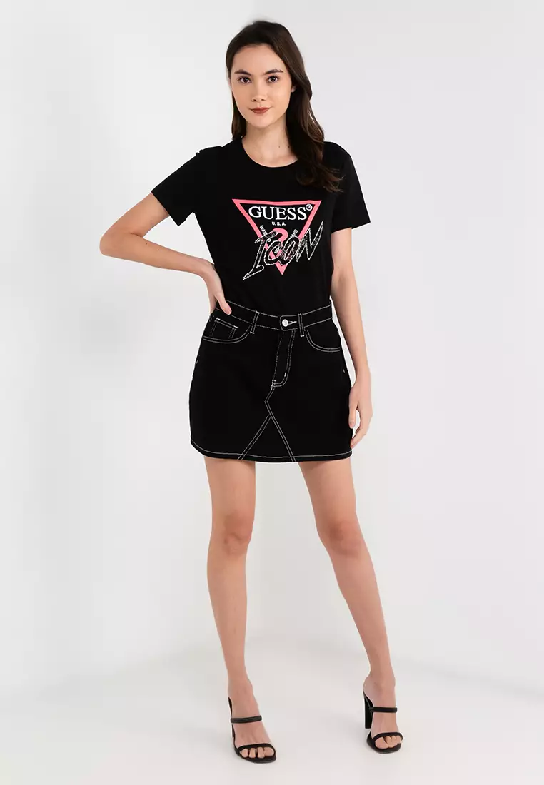 Guess logo t shirt dress shop