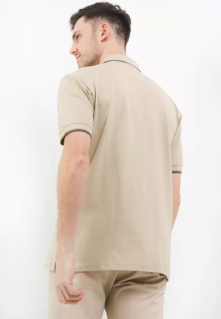 Crocodile CRCOLE 3 Oat - Baju Pria Men Polo Shirt - Relax Fit - Katun