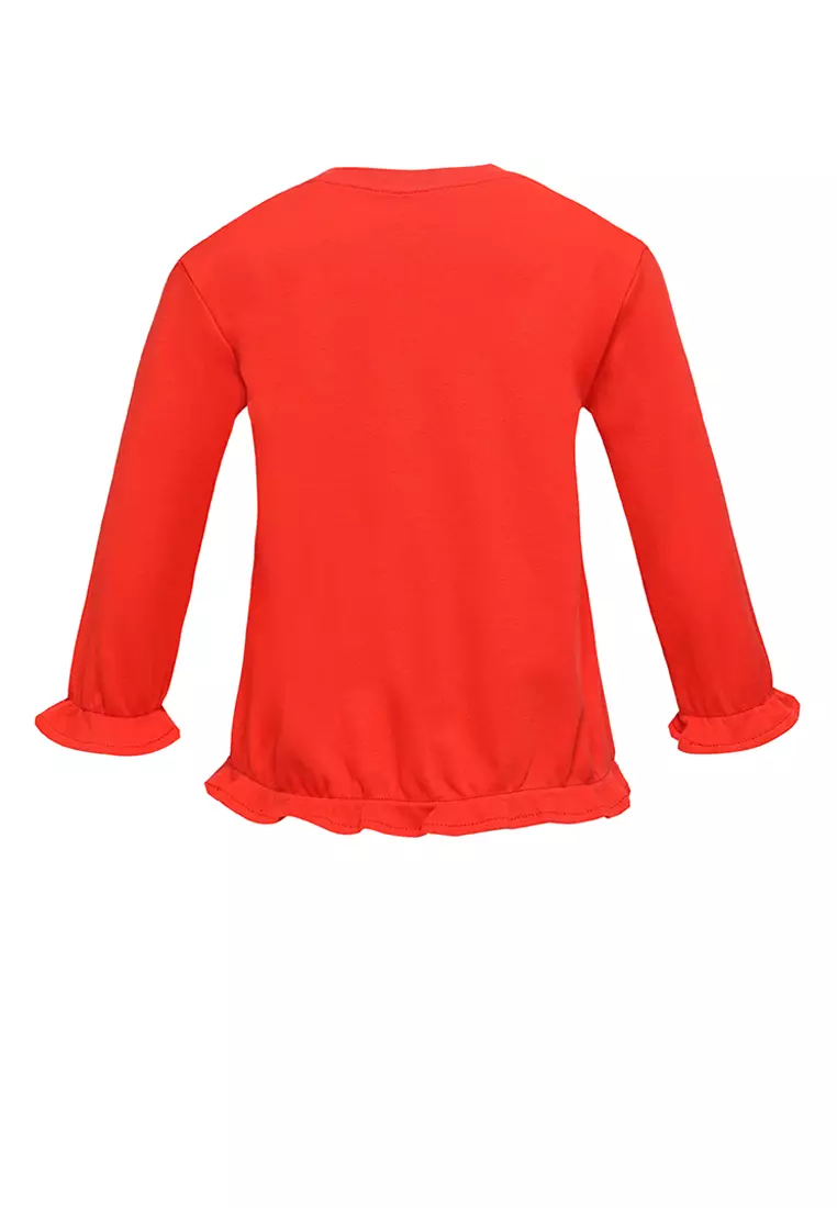 Qna Girl Bryony T-shirt Panjang Anak Merah