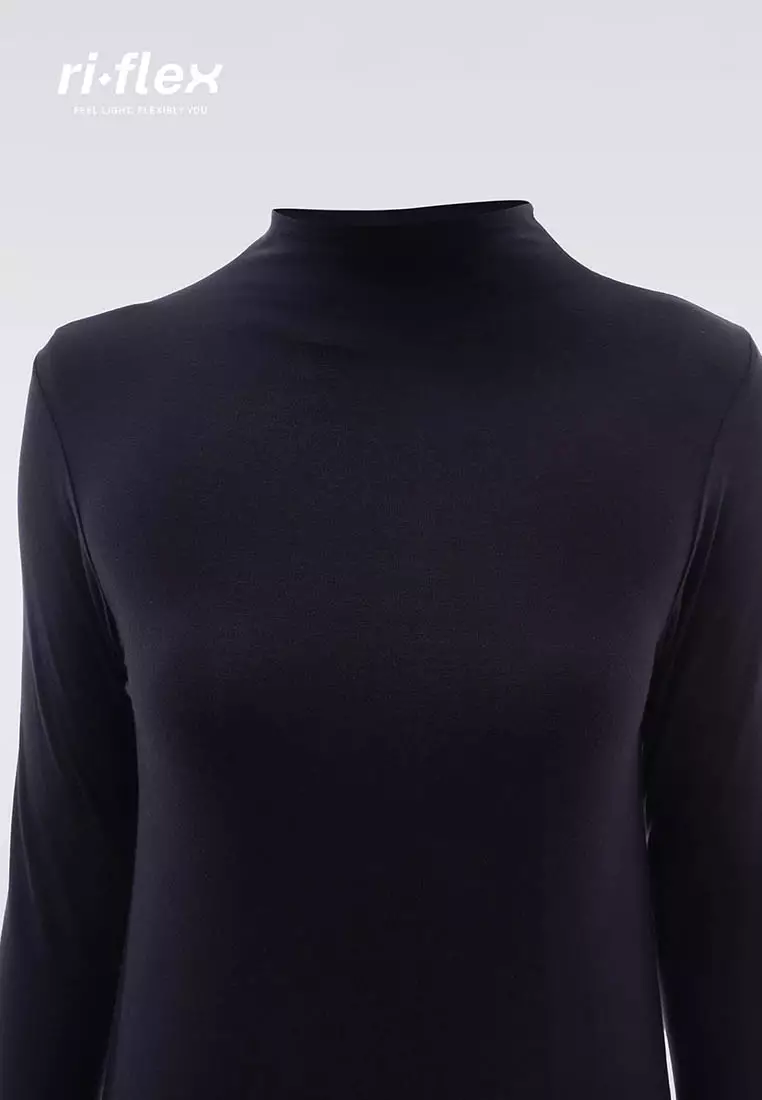 Ria Miranda Black Comfy Long Sleeve Dress