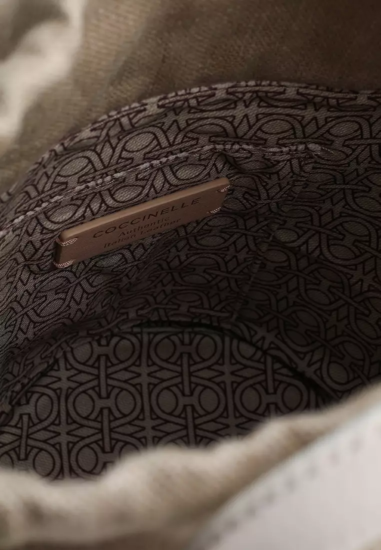 Borsa A Tracolla COCCINELLE BOUNCE CANVAS In Cotone Riciclato, Colore Multi Natural, Dimensioni 34x34.5x20 Cm