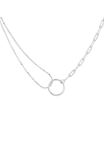 ZITIQUE silver Women's Geometrical Ring Unsymmetrical Necklace - Silver 75751AC96D11E6GS_1