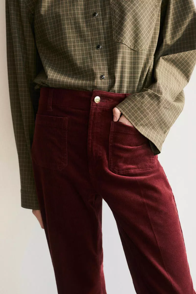 Flared corduroy trousers