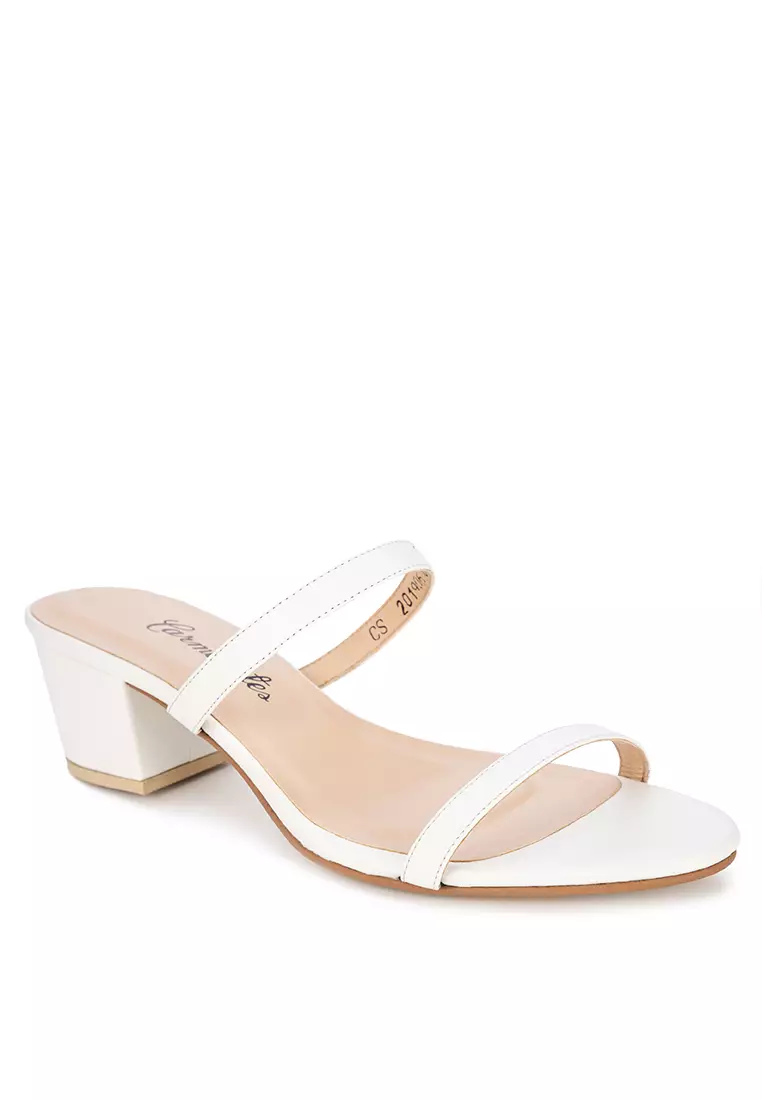 Two-strap Low Heeled Sandals