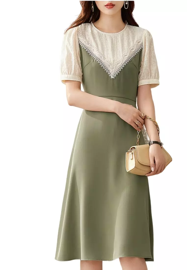 Buy ONX.HK Elegant Lace Link Slim Dress 2024 Online | ZALORA