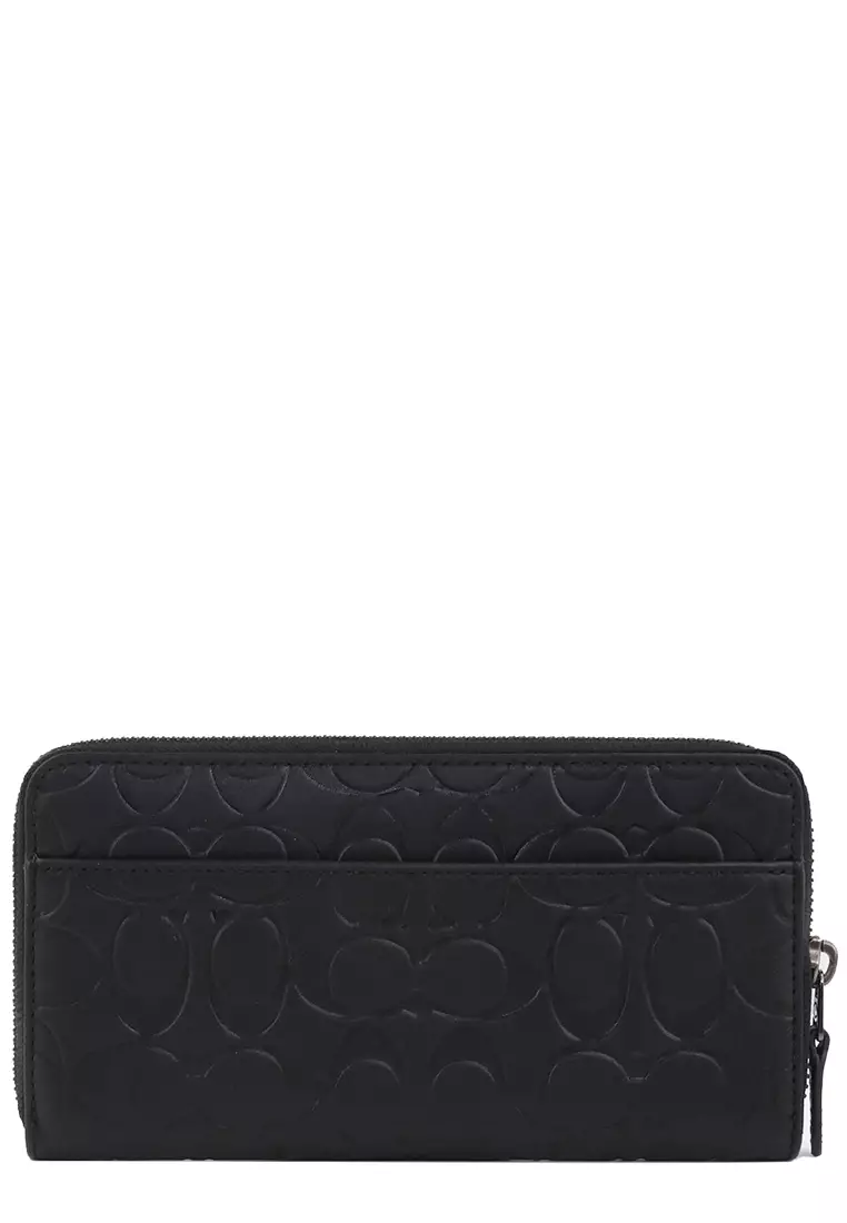 Accordion Wallet In Signature Leather in Black CE551