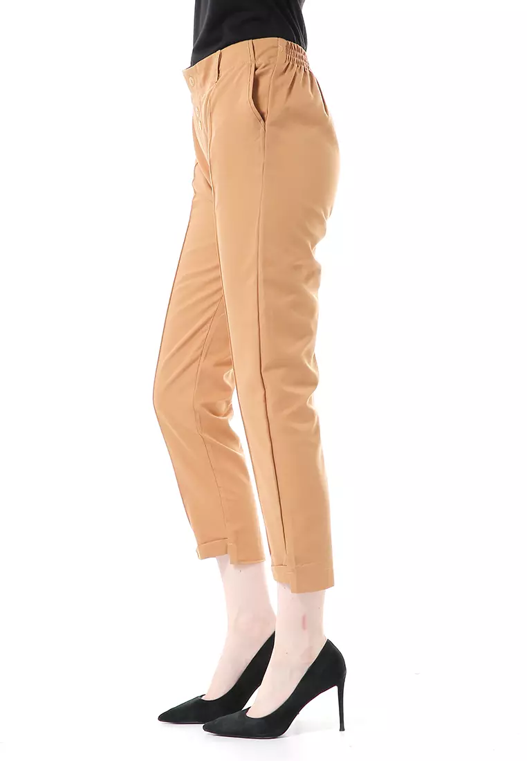 Vanya Baggy Pants Celana Panjang Lipit Premium Quality - Milo/Latte