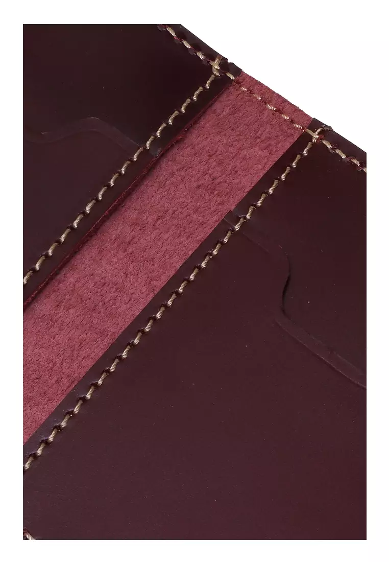 Zackly Card Holder Wallet Dompet Kartu Handmade Many Slot Material Genuine Leather 025 ORIGINAL - Red