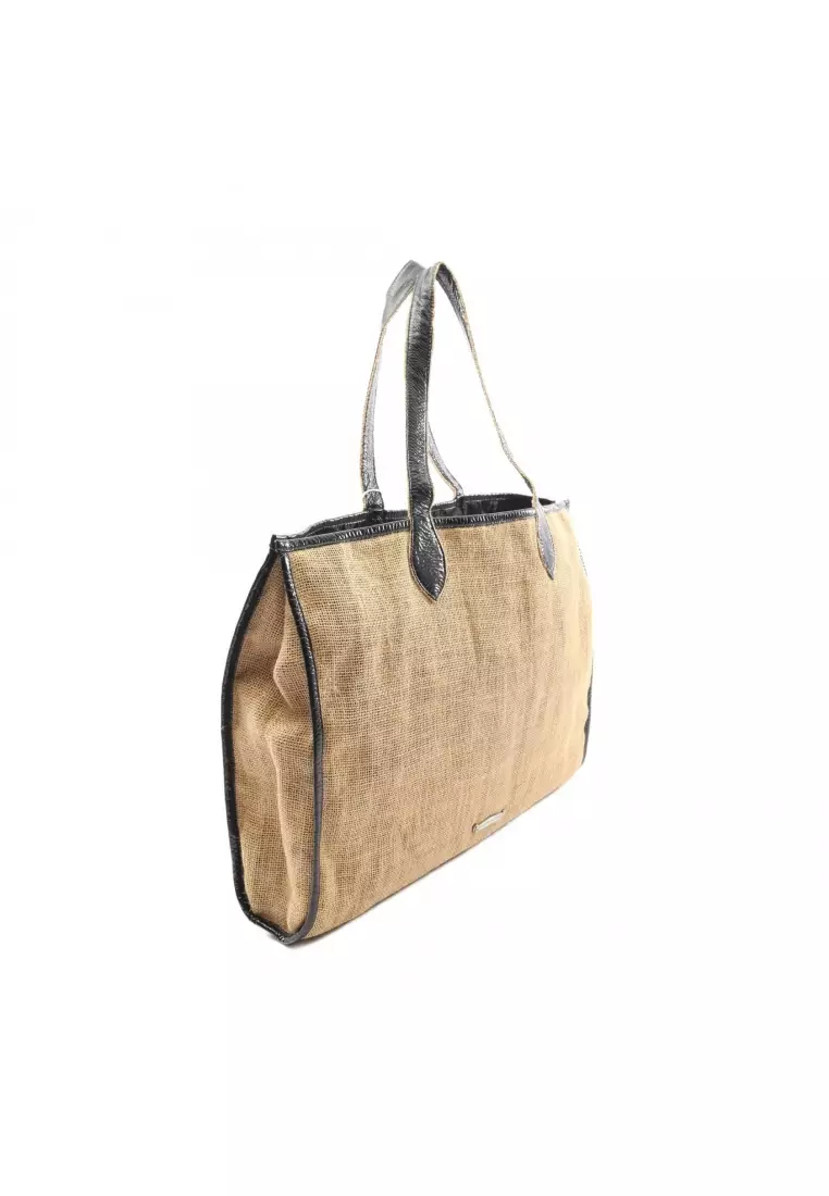 クロムハーツ CHROME HEARTS HORSESHOE BEACH BAG Chrome Hearts Straw Beige Horseshoe Logo Small-Tote Bag