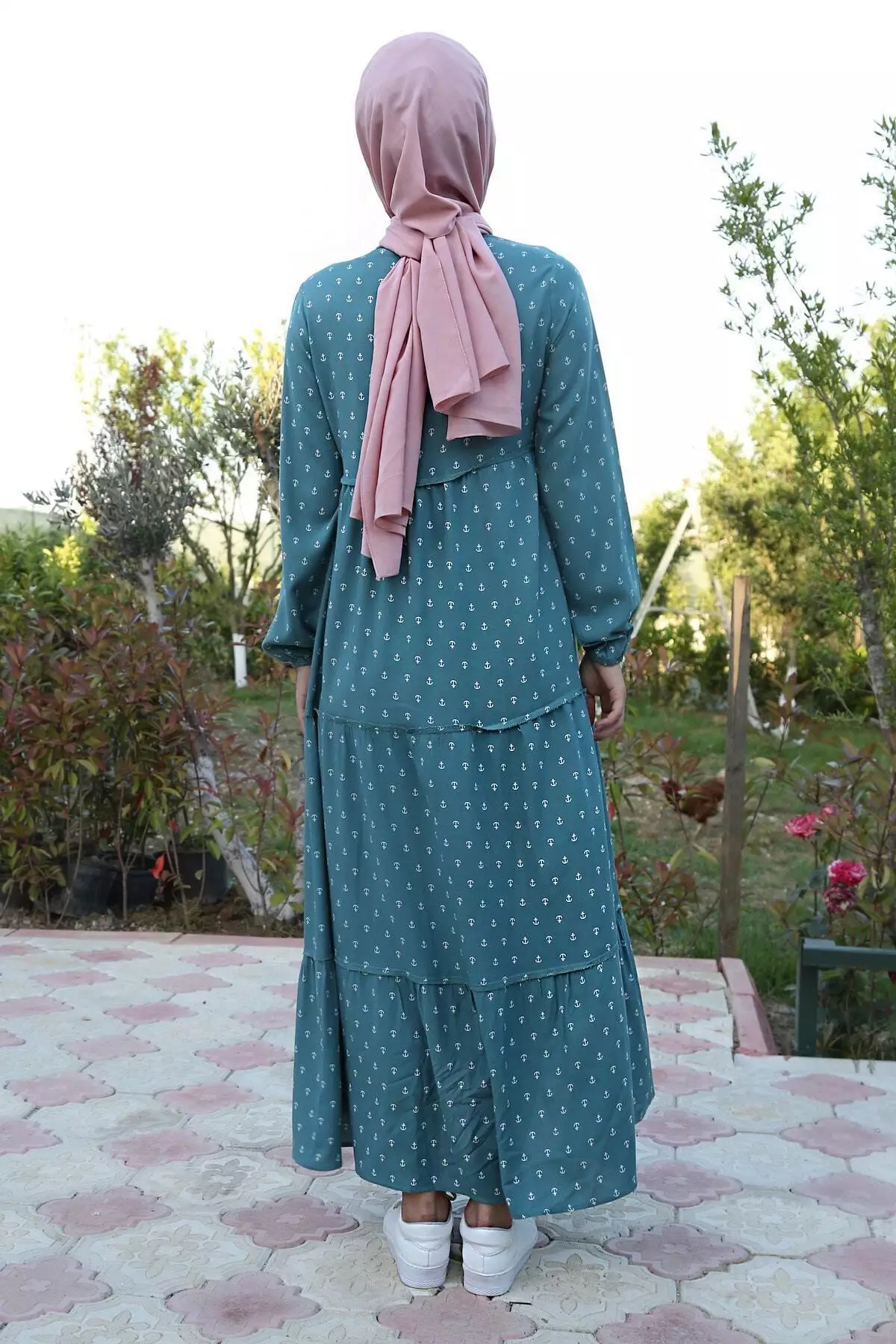 Modest Collar Maxi Dress