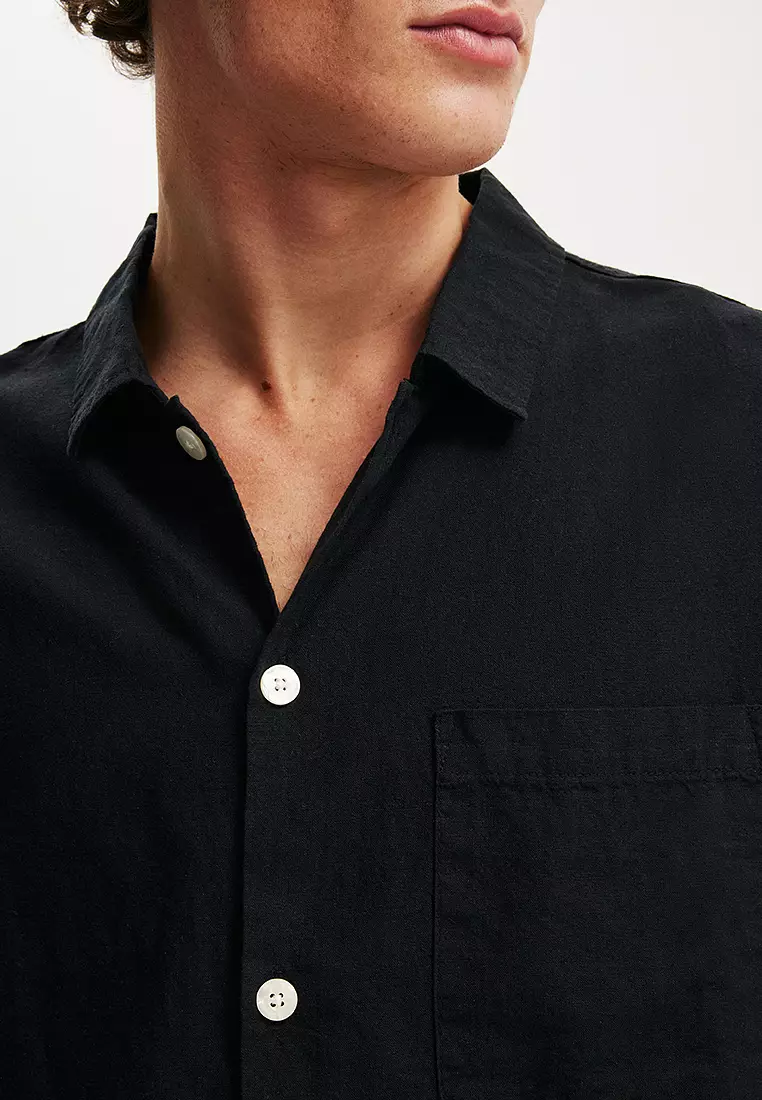 Eli Linen Blend Short Sleeve Shirt