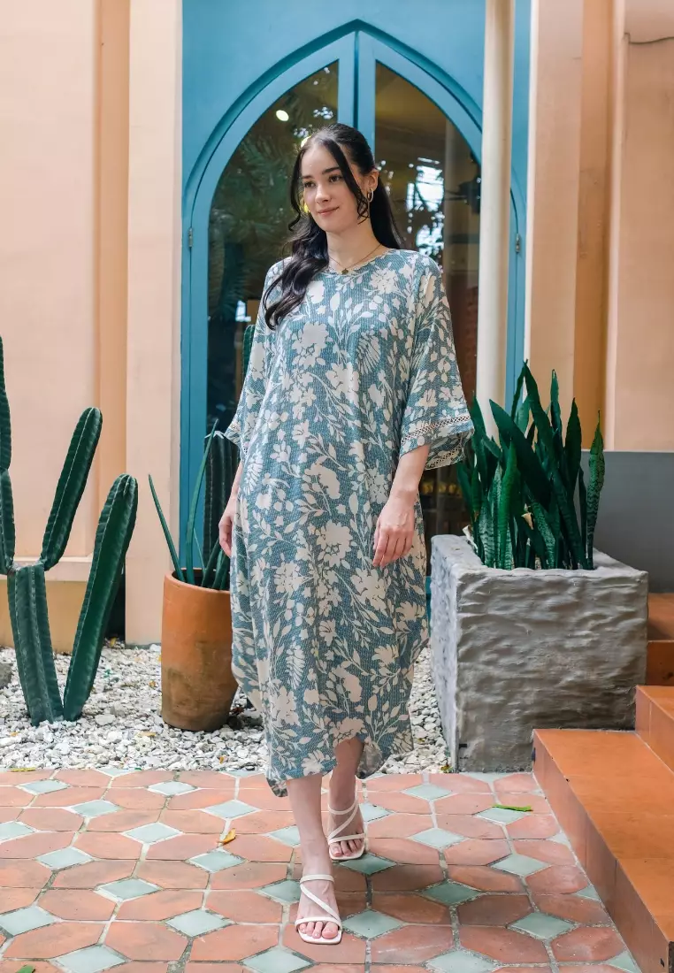 Urban Exchange Farida Kaftan Green - Gamis Kaftan Lengan 3/4 Warna Green