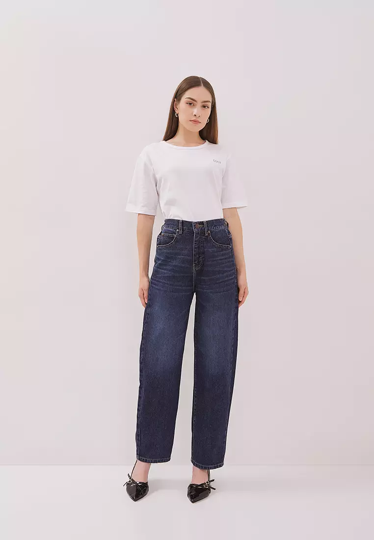 DUST Celana Barrel Jeans Naruna Blue (D.3226)