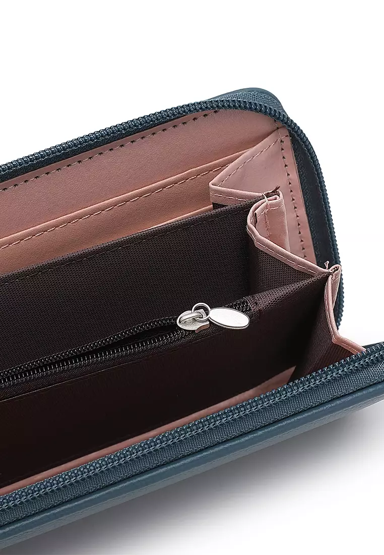 Women's Long Zipper Wallet / Purse - Grey