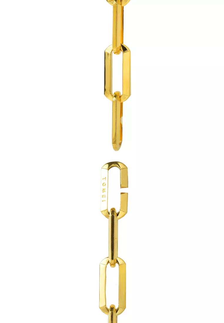 TOMEI Heavy Linked Chain Bracelet, Yellow Gold 916