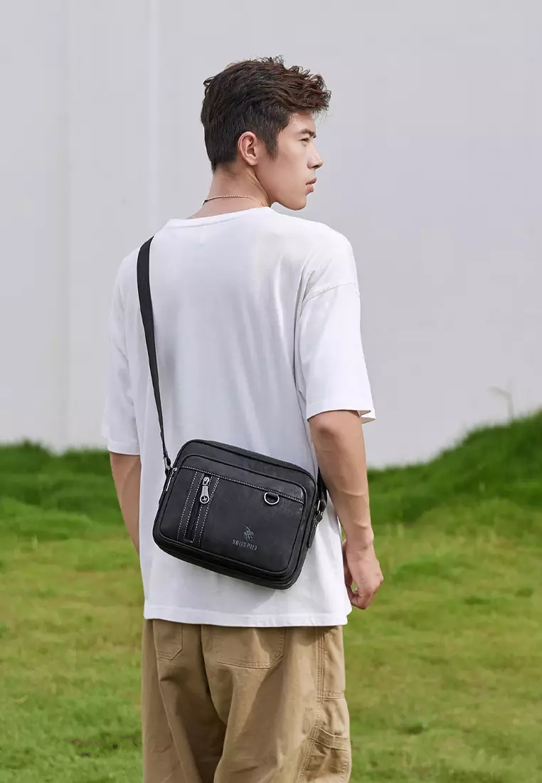 Men's Sling Bag / Crossbody Bag - Black
