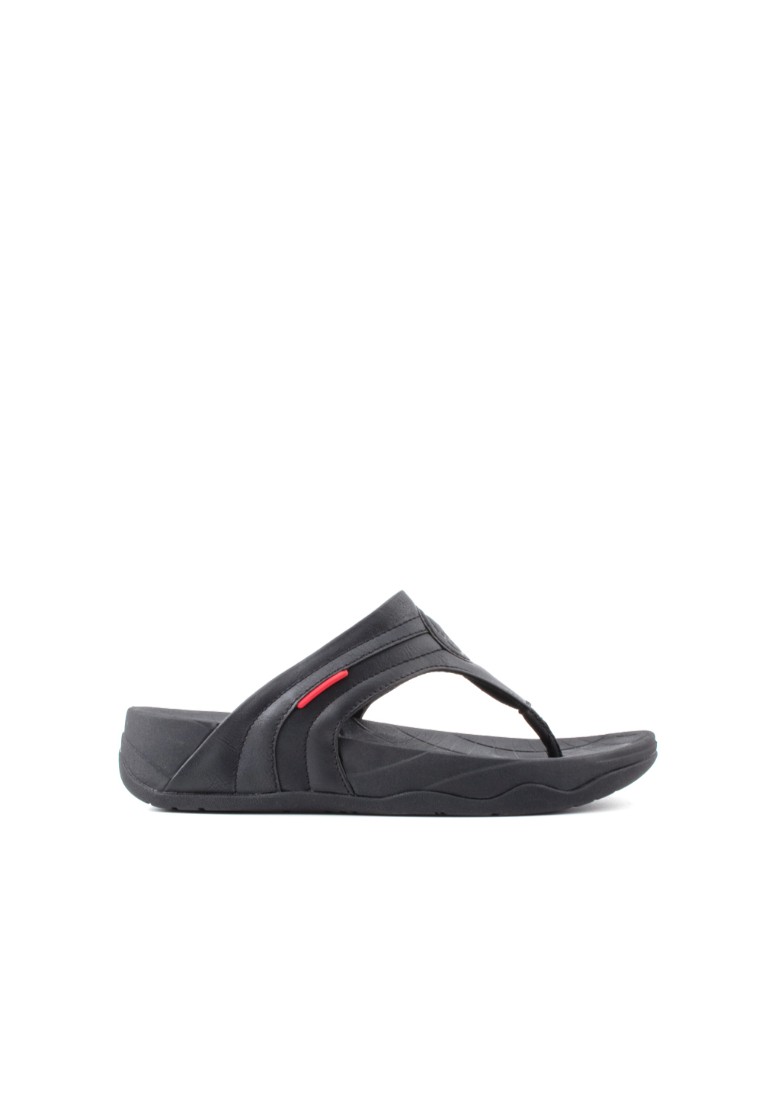 LARRIE Men Black New T-Strap Comfy Sandals