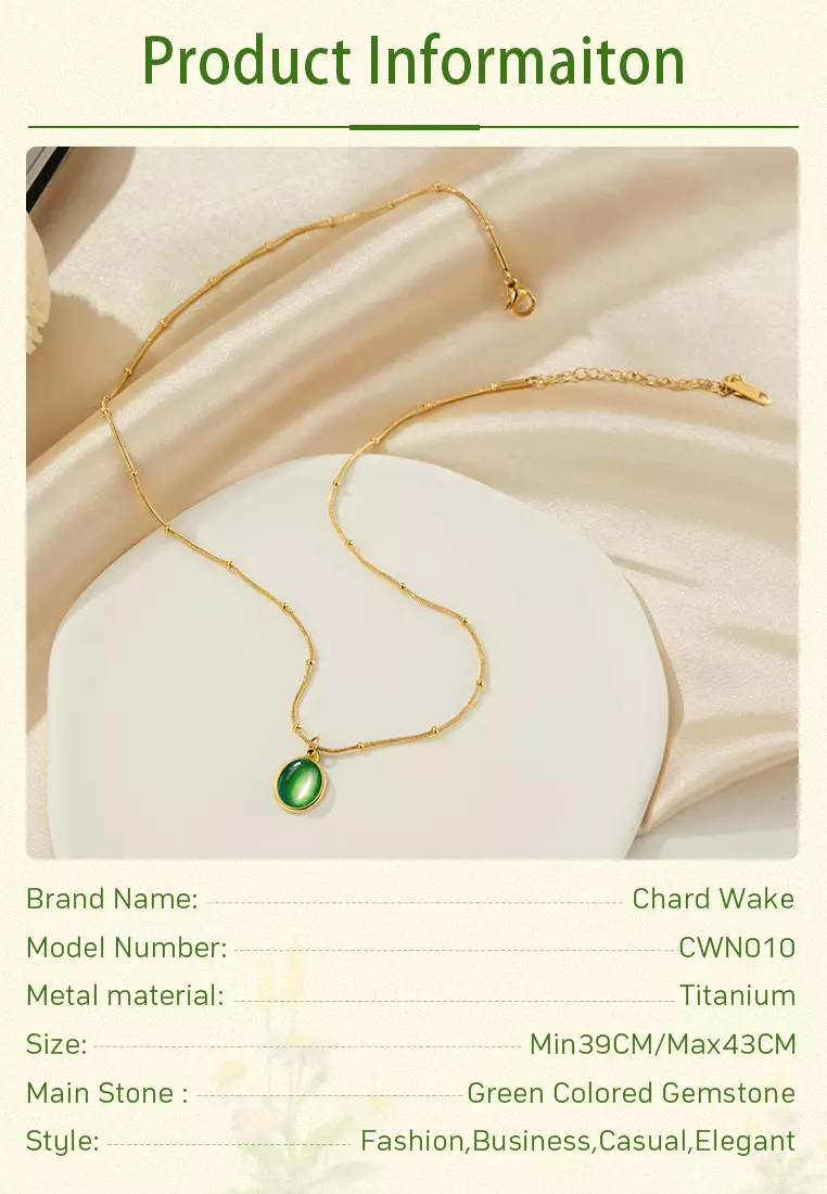 Kalung Wanita Korea Fashion Cat's Eye Style Titanium Anti Pudar Original Kotak Indah Kalung Cewek