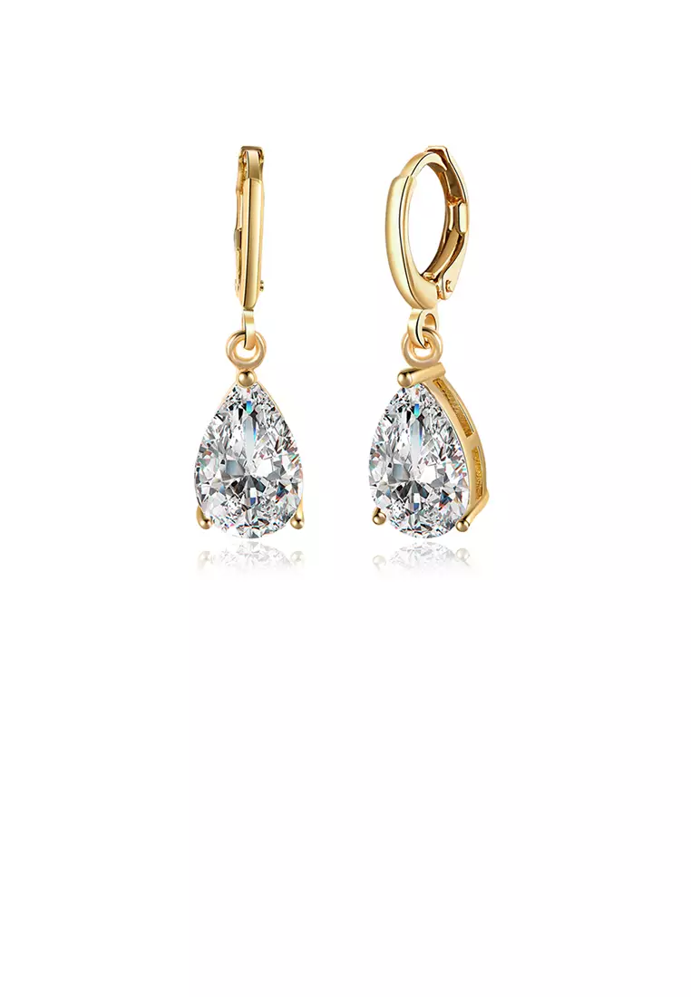Champagne gold drop top earrings