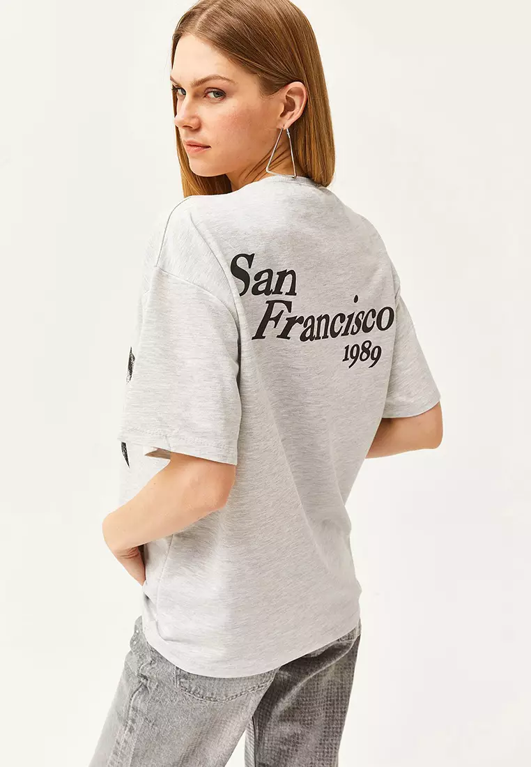 Symbol Front Back Printed 2 Thread Unisex Oversize T-Shirt