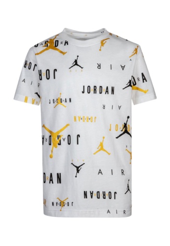 Jordan white Jordan Boy's Jumpman Shine All Over Print Short Sleeves Tee - White 16F6CKA005CB06GS_1