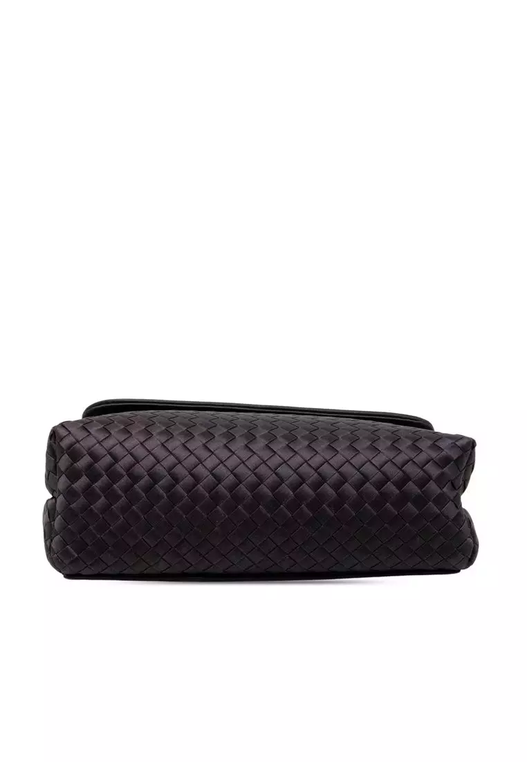 Pre-Loved Bottega Veneta Satin Intrecciato Shoulder Bag