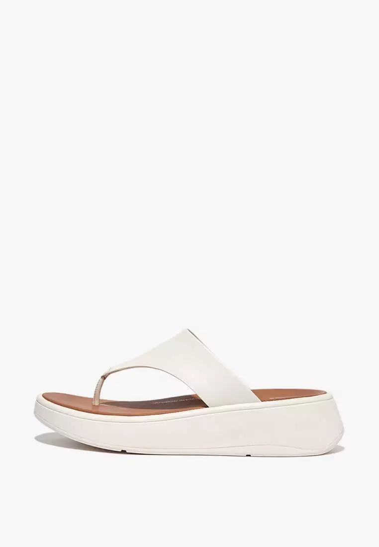 Discount on Fitflop  shoes - SKU: F-Mode Leather Flatform Toe-Post Sandals - Cream