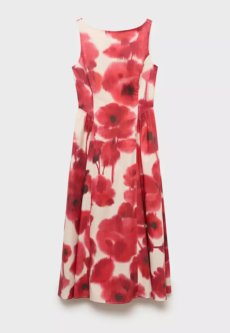 Floral-Print Flared Dress